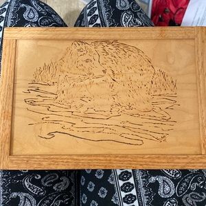 Handmade by me Woodburning Creation Picture Frame Decor